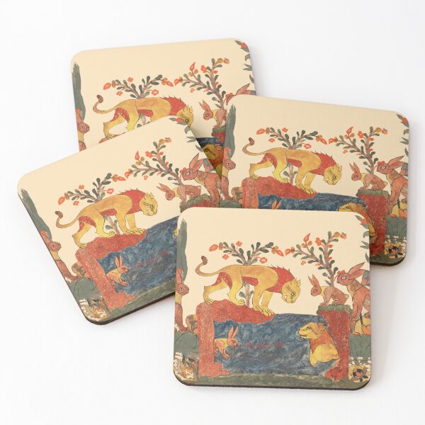 Item preview,  FOREST ANIMALS ,LIONS AND HARES  AMONG FLOWERS AND GREEN LEAVES designed and sold by BulganLumini.