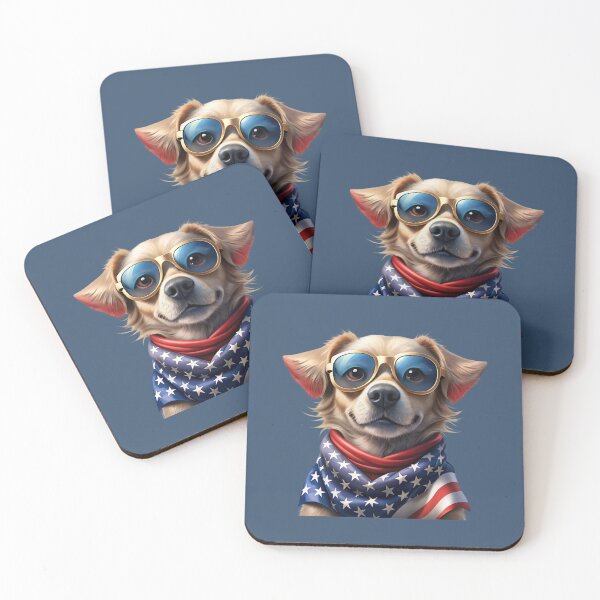 Item preview, patriot white and red dog  against the background of the flag designed and sold by jkrphoto.