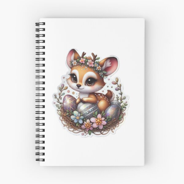 Item preview, doe with easter eggs Easter cute sticker designed and sold by Expressions-Sel.
