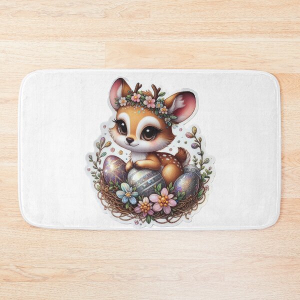Item preview, doe with easter eggs Easter cute sticker designed and sold by Expressions-Sel.