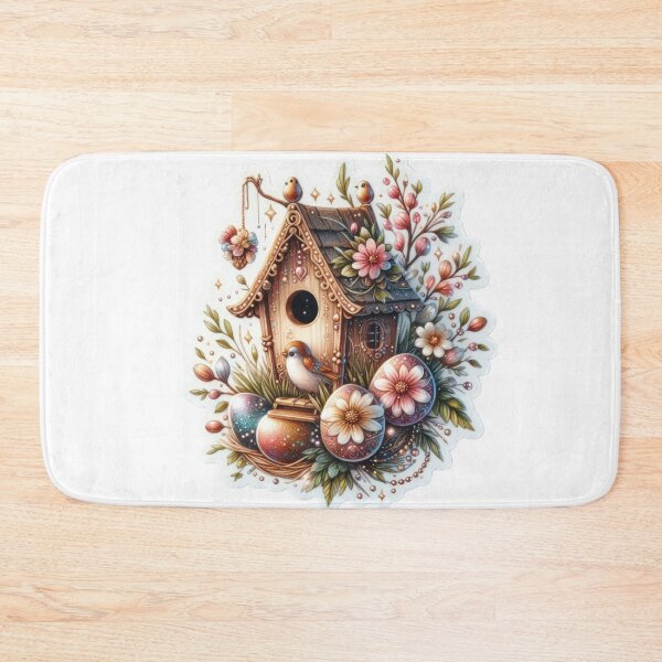 Item preview, birdhouse with large easter eggs Easter cute sticker designed and sold by Expressions-Sel.