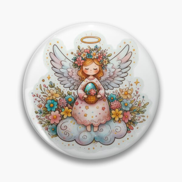 Item preview, angel drawing Easter cute sticker designed and sold by Expressions-Sel.