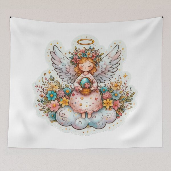 Item preview, angel drawing Easter cute sticker designed and sold by Expressions-Sel.