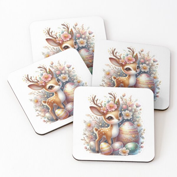 Item preview, doe with a large Easter egg Easter cute sticker designed and sold by Expressions-Sel.