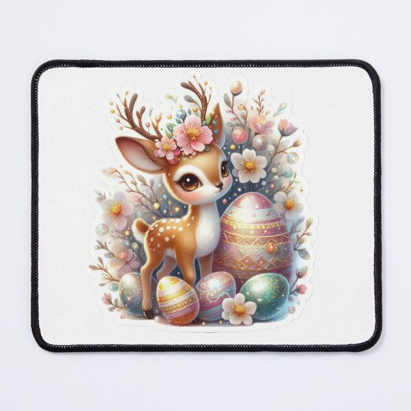 Item preview, doe with a large Easter egg Easter cute sticker designed and sold by Expressions-Sel.
