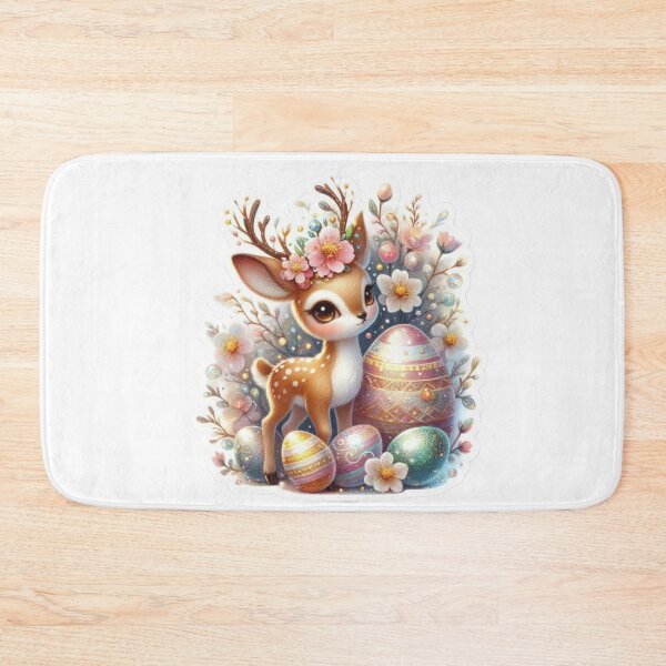 Item preview, doe with a large Easter egg Easter cute sticker designed and sold by Expressions-Sel.