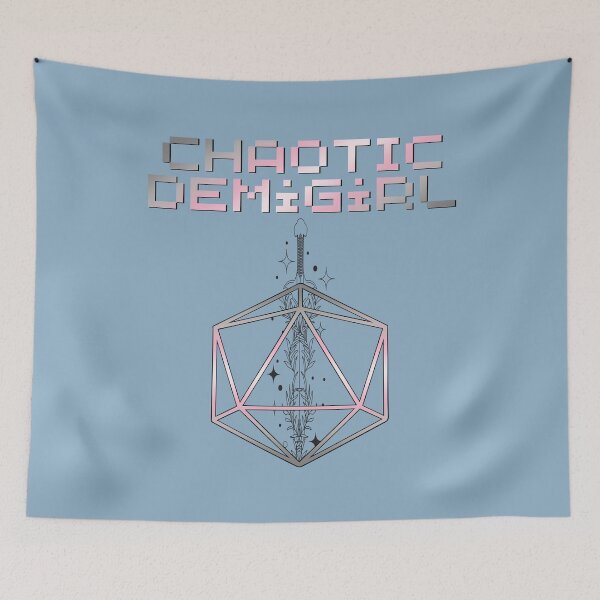 Item preview, Chaotic Demigirl Pride Flag Colors, Demigirl D20, Demigirl D&D  designed and sold by Travelslightly.