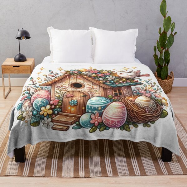 Item preview, colorful birdhouse with colorful easter eggs Easter cute sticker designed and sold by Expressions-Sel.