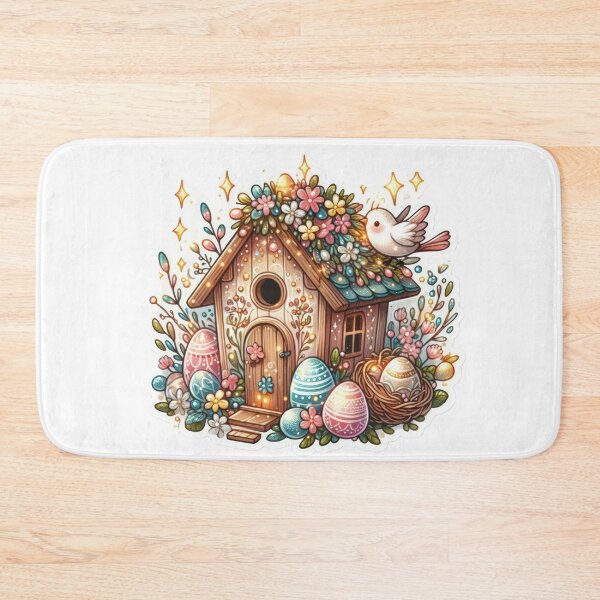 Item preview, colorful birdhouse with colorful easter eggs Easter cute sticker designed and sold by Expressions-Sel.