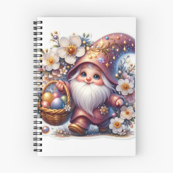 Item preview, gnome with flowers and easter basket with eggs Easter cute sticker designed and sold by Expressions-Sel.
