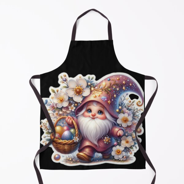 Item preview, gnome with flowers and easter basket with eggs Easter cute sticker designed and sold by Expressions-Sel.