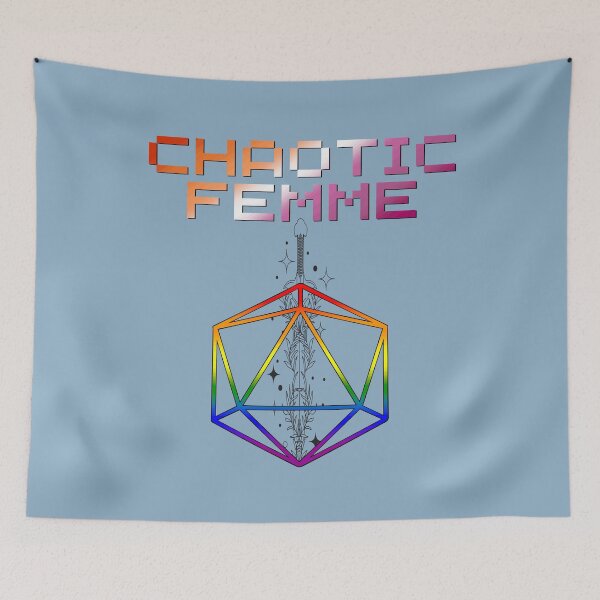 Item preview, Chaotic Lesbian Femme Pride Flag Colors, Femme D20, Femme D&D  designed and sold by Travelslightly.