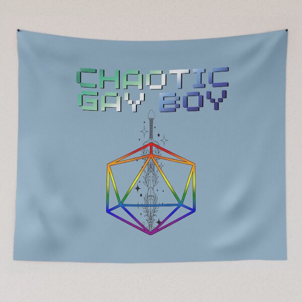 Item preview, Chaotic Gay Boy Pride Flag Colors, Gay D20, Gay D&D Design 2 designed and sold by Travelslightly.
