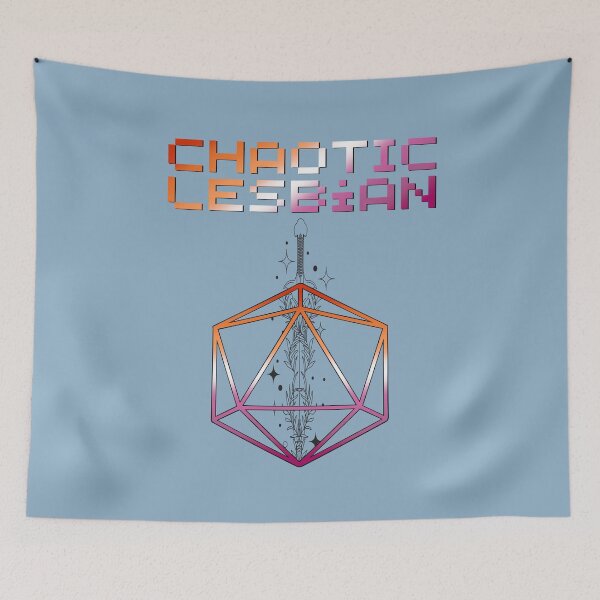 Artikelvorschau, Chaotische Farben der Lesben-Pride-Flagge, Lesben-D20, Lesben-D&D entworfen und verkauft von Travelslightly.
