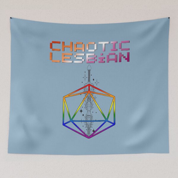 Item preview, Chaotic Lesbian Pride Flag Colors, Lesbian D20, Lesbian D&D Design 3 designed and sold by Travelslightly.