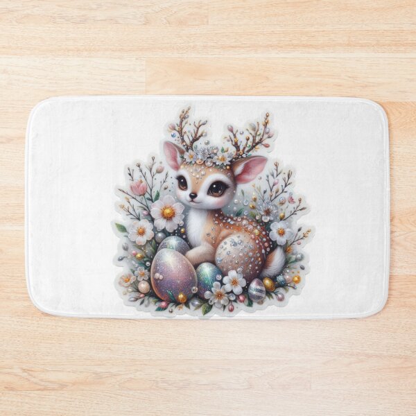 Item preview, doe with glitter stones and easter egg Easter cute sticker designed and sold by Expressions-Sel.