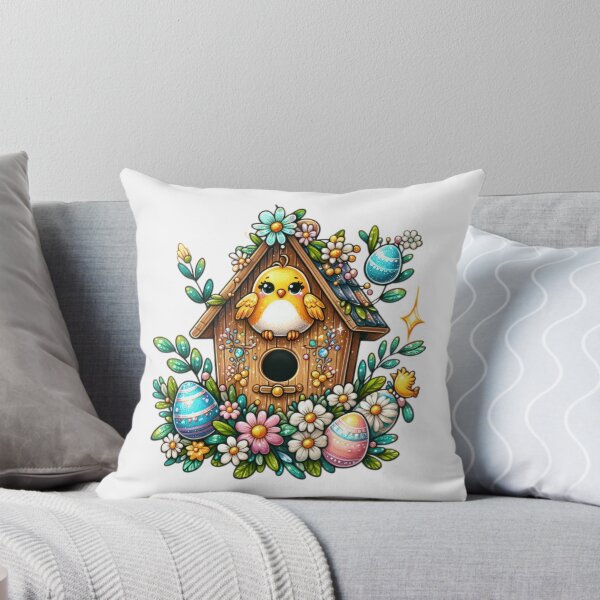 Item preview, yellow chicken birdhouse Easter cute sticker designed and sold by Expressions-Sel.