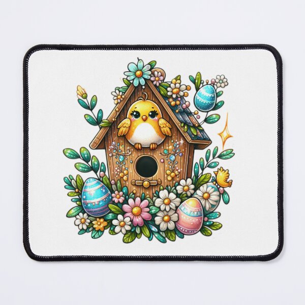 Item preview, yellow chicken birdhouse Easter cute sticker designed and sold by Expressions-Sel.