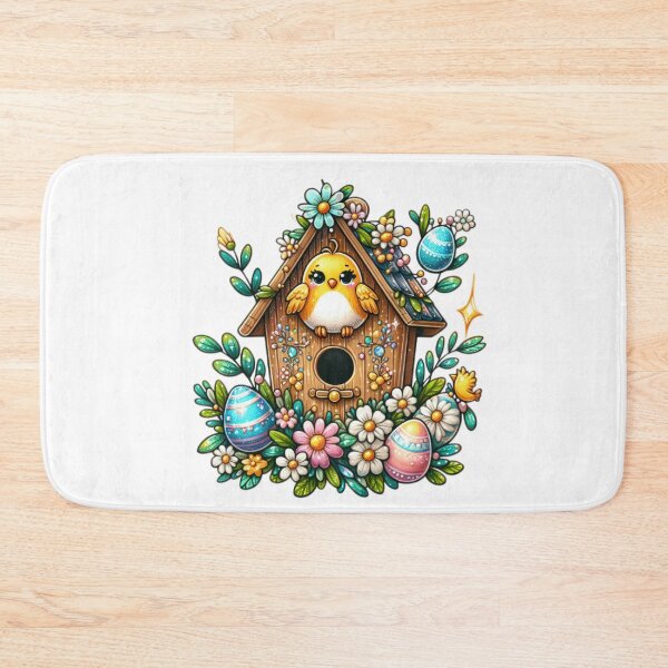Item preview, yellow chicken birdhouse Easter cute sticker designed and sold by Expressions-Sel.