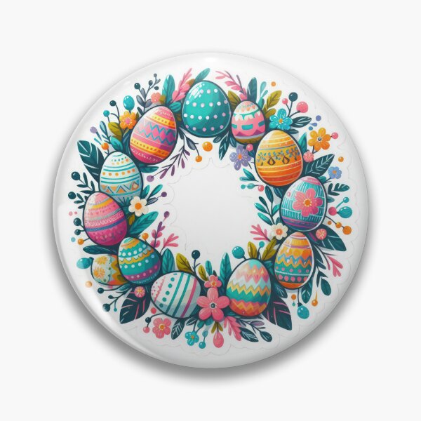 Item preview, Easter egg wreath Easter cute sticker designed and sold by Expressions-Sel.