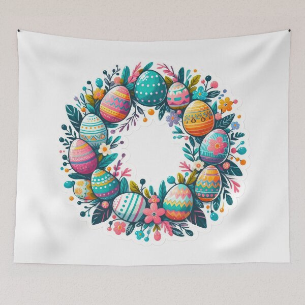 Item preview, Easter egg wreath Easter cute sticker designed and sold by Expressions-Sel.