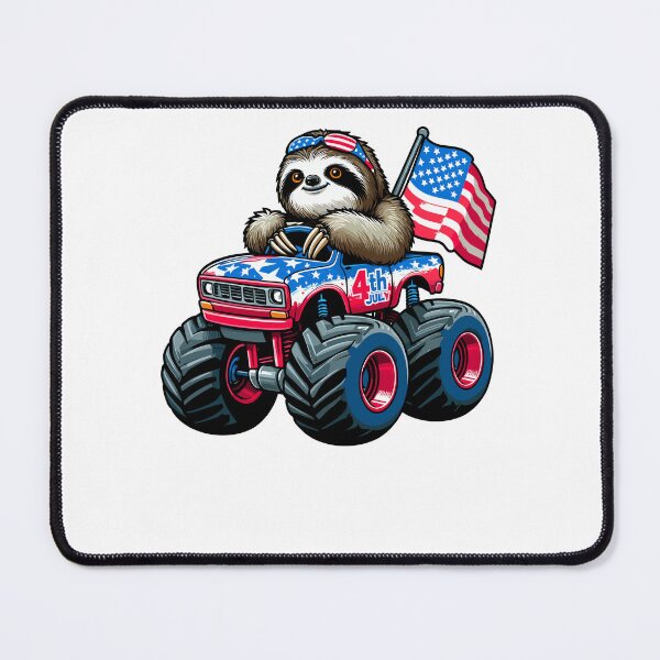 Item preview, Patriotic Sloth 4th July Monster Truck American designed and sold by Artistoos.