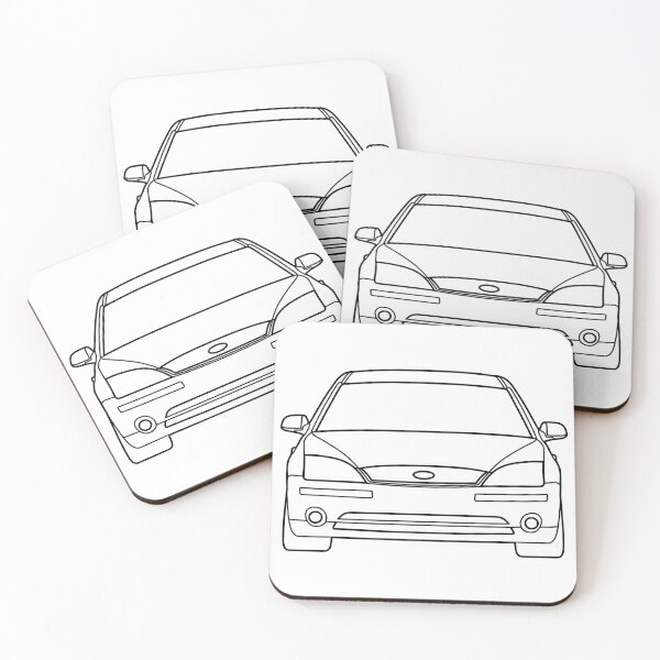 Item preview, Ford Mondeo Mk3 2000-2003 front black lined art designed and sold by EdimDesign.