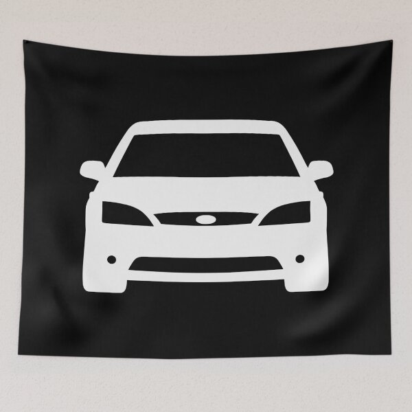Item preview, Ford Mondeo Mk3 2000-2003 front white silhouette art designed and sold by EdimDesign.