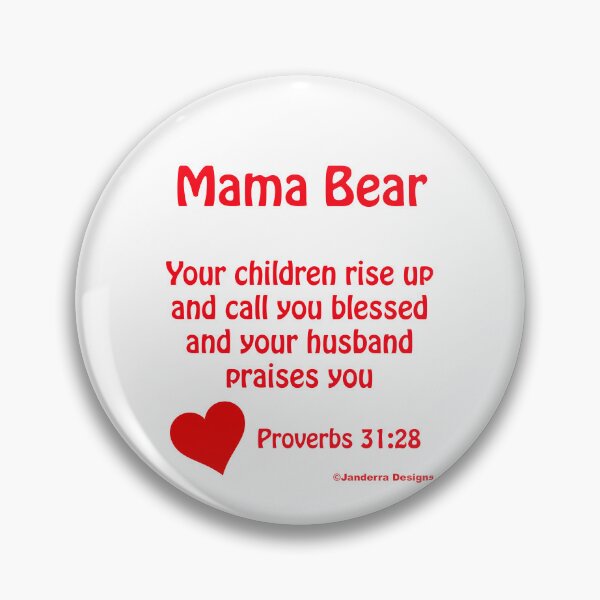 Aperçu de l'œuvre Maman Ourse Vos enfants se lèvent et vous appellent Bienheureux et votre mari vous loue Proverbes 31:28 cœur || Cadeau pour maman Cadeau pour la fête des mères Cadeau pour femme Cadeau pour elle Cadeau pour maman chrétienne créée et vendue par JanderraDesigns.
