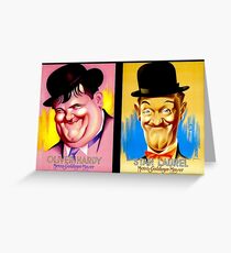 LAUREL and HARDY; Vintage Comedy Team Print Greeting Card