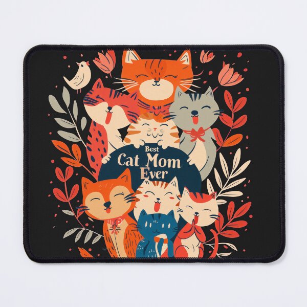 Item preview, Cheerful illustration of cats surrounding 'Best Cat Mom Ever' text designed and sold by 271Studio.