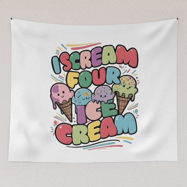 Item preview, I Scream Four Ice Cream Pink 4th Birthday Toddler Girl Funny designed and sold by clothesy7.