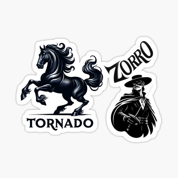 Vista previa del artículo con la obra «El Zorro y Tornado. Don Diego de la Vega. Fan Art de El Zorro. Regalos para Fans de El Zorro.», diseñado y vendido por LilianPixel.
