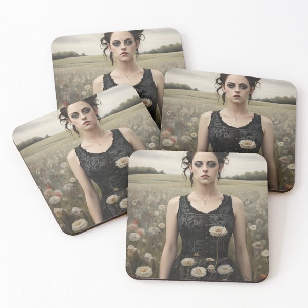 Item preview,  Painting of a forlorn woman in a field of flowers Impressionist style designed and sold by Vintage Designs +.