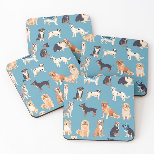 Item preview, Blue Canine Collage: A Celebration of Diversity, dogs, dog breeds, dog collage designed and sold by Angpau.