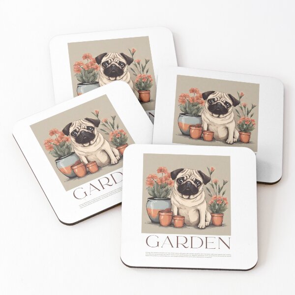 Artikelvorschau, GARDEN pug dog cute garden puppy flowers mom lover vintage entworfen und verkauft von SoulfulT.