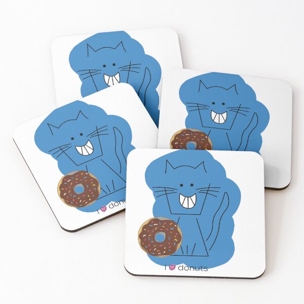 Item preview, I Heart Donuts (Zoey the Happy Cat) designed and sold by kookadesigns.