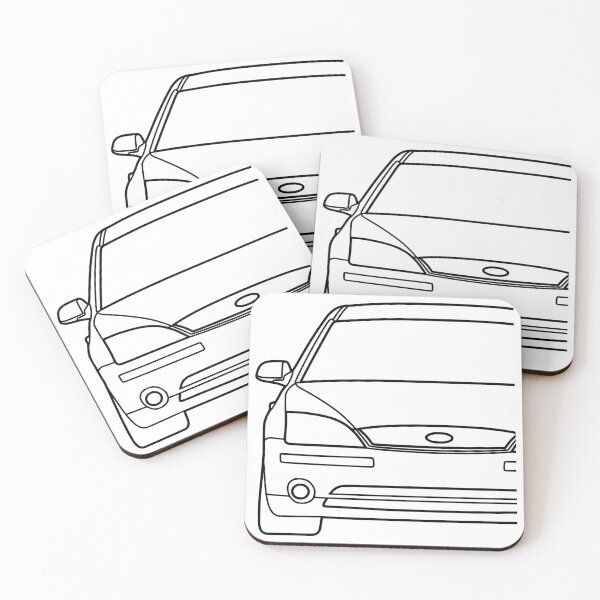 Item preview, Ford Mondeo Mk3 2000-2003 front squared black lined art designed and sold by EdimDesign.