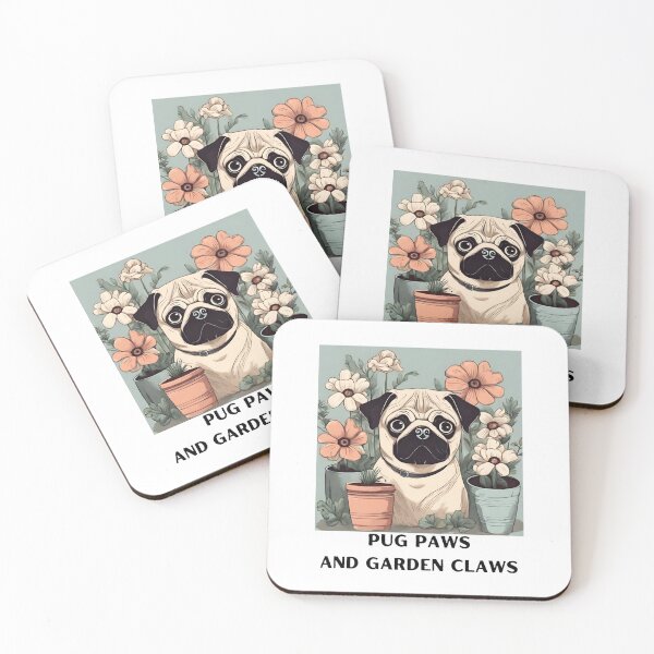 Artikelvorschau, Pug paws garden claws pug puppy dog cute garden puppy flowers mom lover vintage entworfen und verkauft von SoulfulT.
