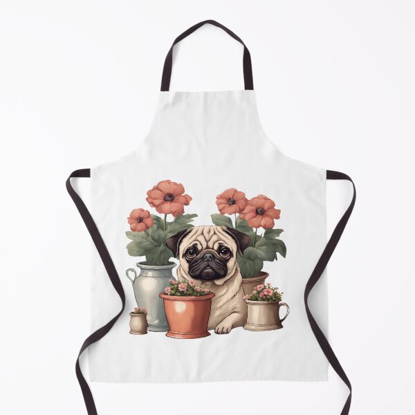 Artikelvorschau, Pug dog cute garden gardening puppy flowers mom lover vintage entworfen und verkauft von SoulfulT.