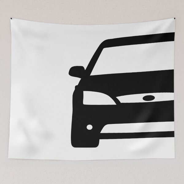 Item preview, Ford Mondeo Mk3 2000-2003 front squared black silhouette art designed and sold by EdimDesign.
