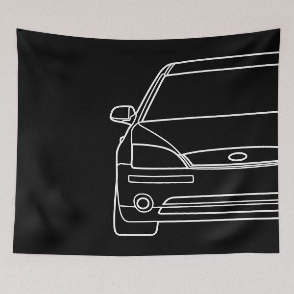 Item preview, Ford Mondeo Mk3 2000-2003 front squared white lined art designed and sold by EdimDesign.