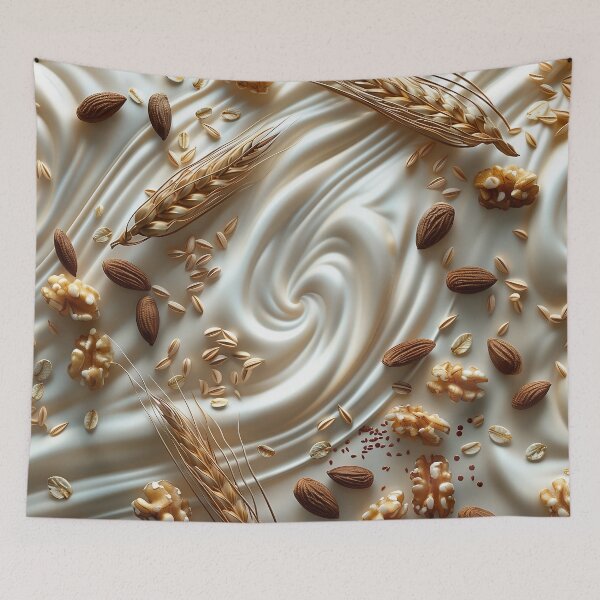 Item preview, Creamy Harvest: Almonds and Grains Swirl designed and sold by smartart42.