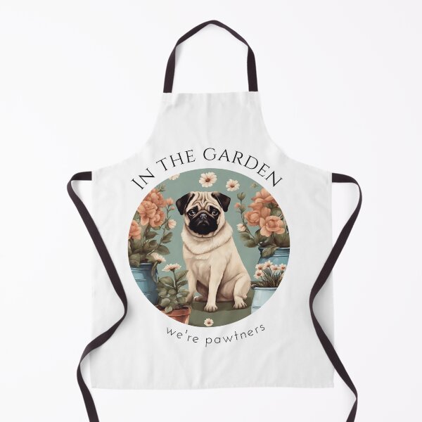 Artikelvorschau, In the garden we're pwatners pug company gardening puppy flowers mommy lover vintage entworfen und verkauft von SoulfulT.