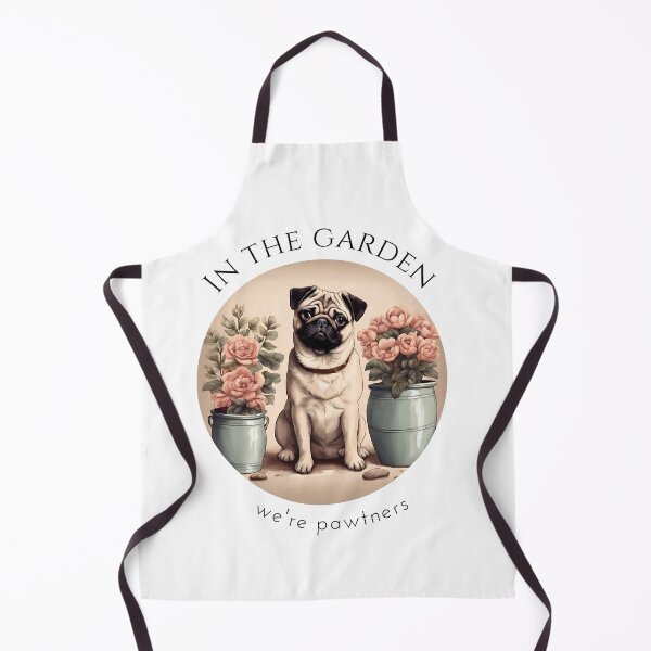 Artikelvorschau, the garden we're pwatners pug dog company gardening puppy flowers mommy lover vintage entworfen und verkauft von SoulfulT.