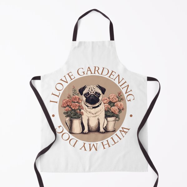 Artikelvorschau, I love gardening with my pug dog company gardening puppy flowers mommy lover vintage entworfen und verkauft von SoulfulT.