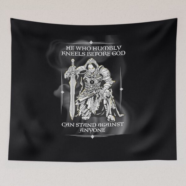 Item preview, He who humbly kneels before God, can stand against anyone. Kneeling Knight Graphic designed and sold by GEM STYLE.