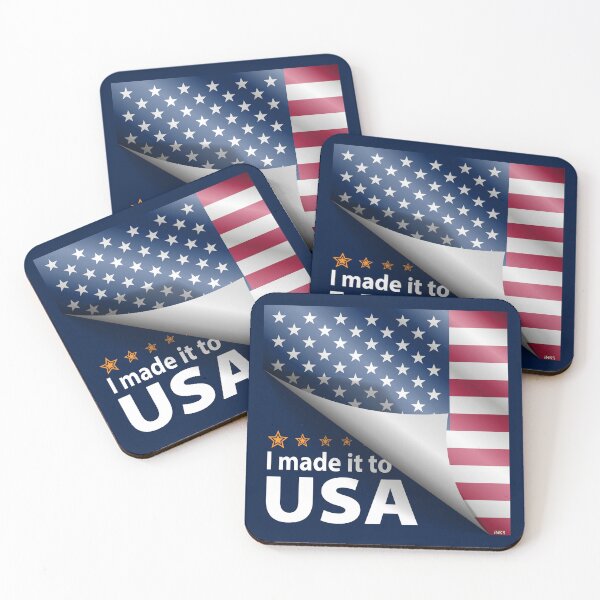Item preview, I Made It To The USA Flag Sticker T-Shirt 01 designed and sold by LocationInks.