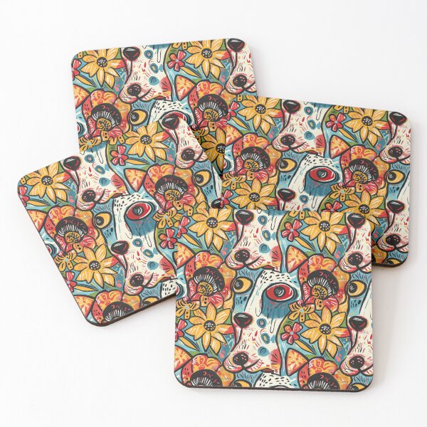 Item preview, Dogs & Flowers designed and sold by MidArtForge.