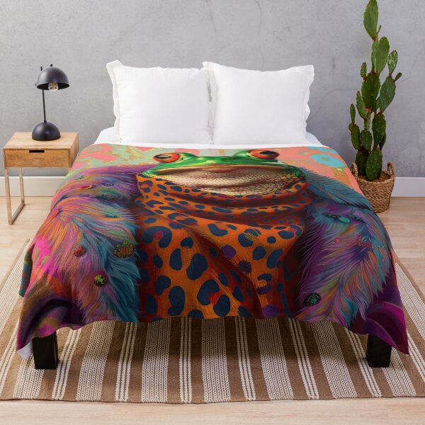 Item preview, Trippy Anthropomorphic Frog Animal Fashion Art Print designed and sold by GulDesignCo.